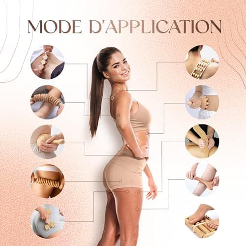Ezero Maderotherapie Kit Complet Cellulite 10 Pièces - Kit Maderotherapie Complet - Palper Rouler Anti Cellulite, Rouleau Massage Anti Cellulite - Drainage Lymphatique - Maderotherapie Ventre