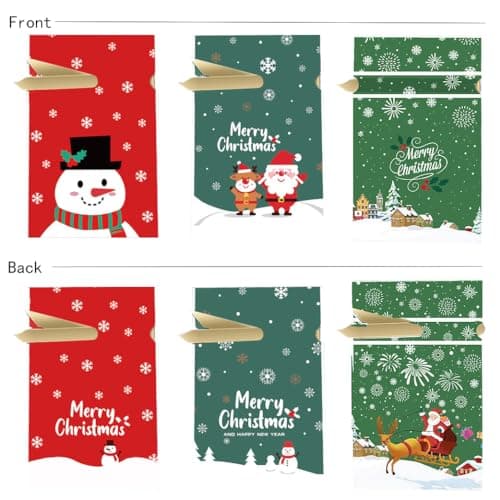 haweeli Sacs Cadeaux de Noel assortis avec cordon de serrage, 48 Sac Cadeau Petit Sachet à Friandises pour Bonbons Biscuits Cadeaux pour Enfants