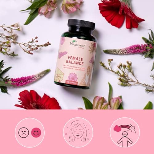 Reequilibrage Hormonal Femme | Avec Gattilier, Maca, Acide Folique | SPM + Dérèglement Hormone œstrogène | 180 Gélules | Vegan & Sans Additifs | Vegavero®