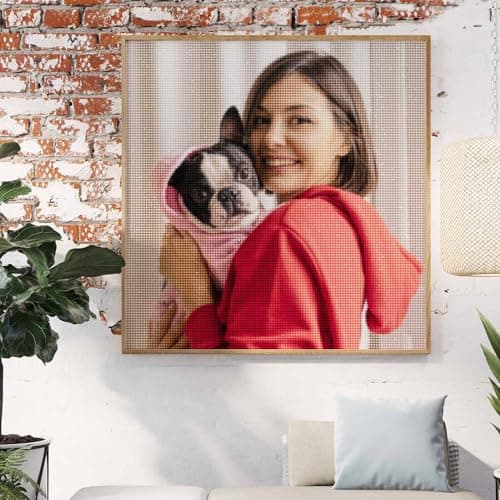 Easycosy Diamond Painting Personnalisé Photo 5D - Peinture Diamant DIY Broderie Diamant Peinture Kit - Tableau en Perles à Coller Custom Photo Art - Décoration Murale Cadeau Personnalisé 30x30cm