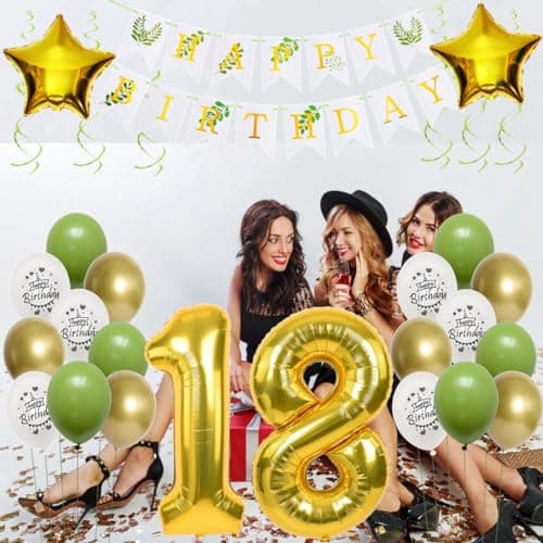 Vert Or ballons 11 ans anniversaire fille garcon décoration anniversaire 11 ans fille ballon, or vert ballon décoration 11 ans fille anniversaire ballon décoration gâteau 11 ans anniversaire