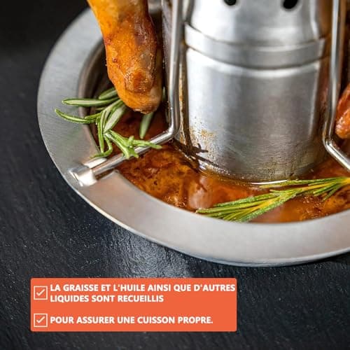 Bibykivn Vertical Rôtissoire à Poulet, Support de Poulet pour Canette de Bière, Support à Poulet en Acier Inoxydable Amovible, Passe au Lave-Vaisselle pour Four, Barbecue, Camping