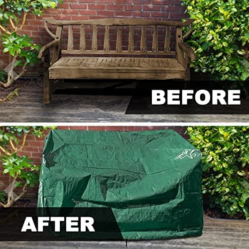 RICHIE Housse de chaise de jardin 193 x 66 x 63/89 cm, housse imperméable pour rangement de chaise de jardin inclinable, antiUV, protection contre les intempéries en polyéthylène vert