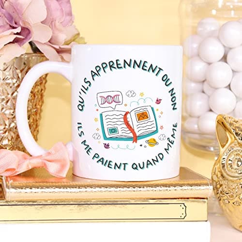 Mugffins Tasses pour PROFESSEUR - En Français - Cadeau original - Ils me paient quand même - 11 oz / 330 ml