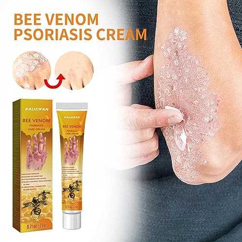 Crème Bee, Creme Psoriasis, Kaluofan 2PCS Youth d'abeille Psoriasis, Pierre Jaune Poudre Psoriasis, D'abeille,Crème D'abeille Crème de Psoriasis Bee
