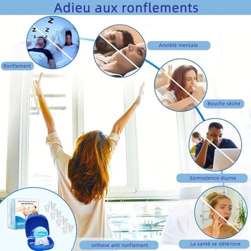 Anti Ronflement Anti Ronflement Efficace Puissant Ecarteur Nasal Anti Ronflement et Langue en Silicone Dilatateur Nasal ApnÉE Du Sommeil Orthese Anti Ronflement Dispositifs Anti Ronflement Sport