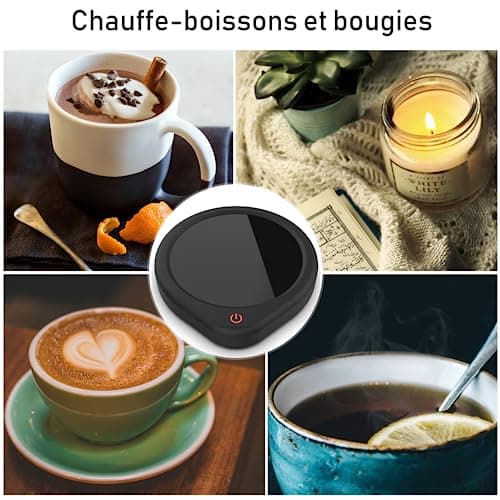 Réchauffe-Tasse à Café avec 2 Réglages de Température, Mug 20 W pour Tasses Électriques, Plaque Chauffante à Café avec Arrêt Automatique après 8 Heures