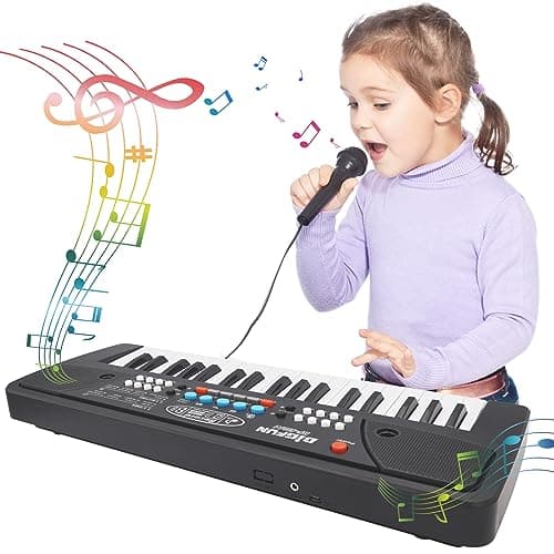 37 Touches de Piano pour Enfants avec Microphone,Clavier de Piano pour Enfants,Initiation à la Musique,Clavier électronique pour Enfants de 3 4 5 6 7 8 Ans,Cadeaux pour Garçons/Filles/Débutants