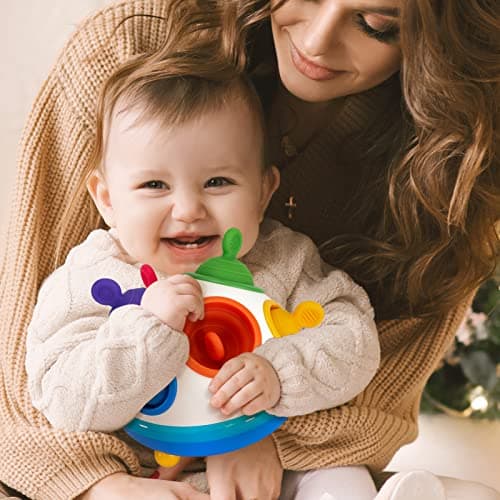 hahaland Jouet Bebe 1 an Montessori d'Activité et Développement, Cadeau Fille Garçons 1 2 3 an Sensorielle Bebe Pop Cubi Montessori 1 2 3 Ans