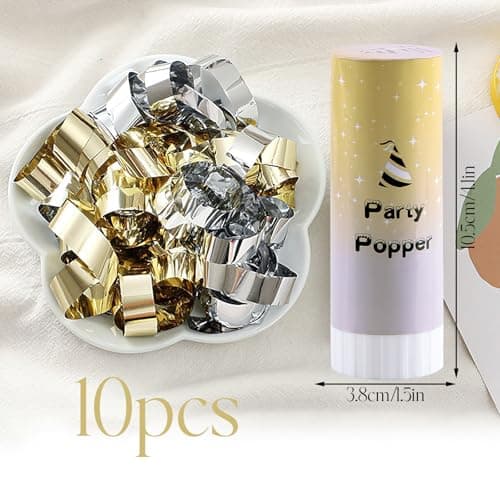 FePen Canon Confettis*10, Canon Confettis Mariage, Confettis Anniversaire, Canon à Confettis pour Mariage, Fête, Anniversaire, Célébrations (Champagne)