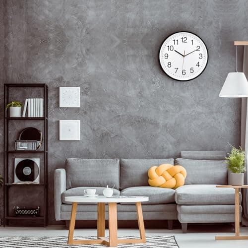 Plumeet Très Grande Horloge Murale, 40.6cm Horloge Murale Décorative de Qualité, Mécanisme Silencieux à Quartz, pour Maison/Cuisine/Bureau/École,Fonctionne sur Pile (Blanc)
