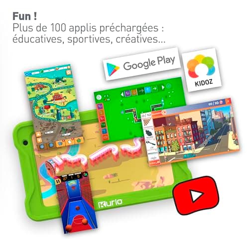 KURIO - La Tablette 7 Pouces Gulli 32Go pour Enfants - Android 13 - Contrôle Parental Personnalisable & navigateur sécurisé - Vidéos héros Gulli + 100 apps & Jeux éducatifs pré-chargés