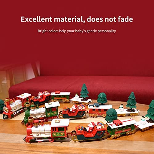 Train électrique de Noël, Jouet de Train de Chemin de Fer Électrique Ensemble de Jeu Alimenté par Batterie Jouet de Train Miniature Léger Et Sonore, Ensemble de Train de Noël Classique pour enfants