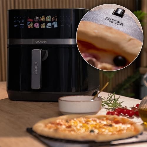 Cecotec Air Fryer Cecofry&Grill Duoheat 8000. Friteuse à Air sans Huile 8L, Grill et Plancha, Résistance Double, 2200W, Cuisson Uniforme, Moins de Graisse, Idéale pour Pizzas