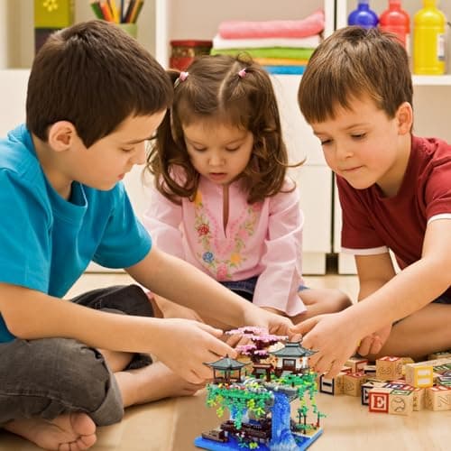 Les blocs de construction ensemble Peach Blossom Micro Building Blocs Ensemble de blocs d'éclairage pour adultes 3 mode Chinese Architecture traditionnelle Bloc de construction Adult Blocs Birthd