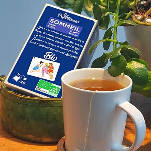 LES PAPOTEUSES | Infusion Sommeil BIO grâce à la verveine, la lavande et au tilleul | 60 Sachets | Coffret infusion de 3 boîtes de 20 infusettes | Certifié biologique