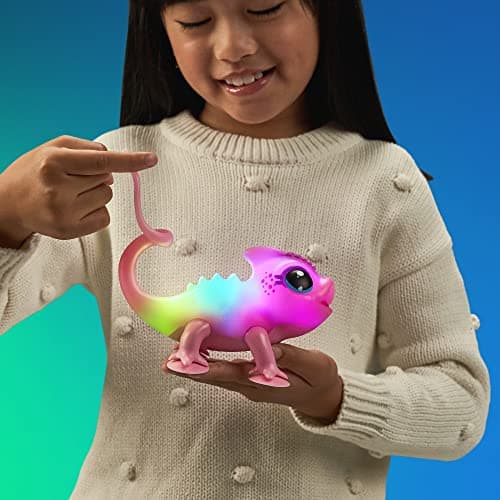 Little Live Pets - Nova Le caméléon Lumineux | Jouet interactif Lumineux Multicolore, Plus de 30 Sons, Plus de 10 humeurs, Répète après toi, Détecte Les Sons (Piles incluses, à partir de 5 Ans)