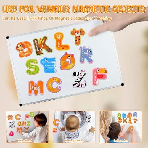 Felly Tableau magnetique Enfant - Jouet éducatif pour Enfants de 3, 4, 5 Ans, réfrigérateur ABC Alphabet Flash Cartes en karton, Jeux Montessori 3 4 5 6 Ans