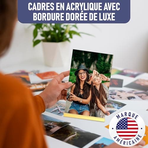 Luxueux cadres dorés en acrylique A6, lot de 6, expositions de photos impressionnantes, améliorez l'ambiance de l'événement avec des porte-numéros de table en or exquis, porte-affiche en or élégant
