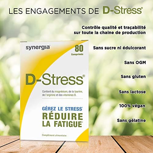 D-STRESS COMPRIMÉS Lot de 10 | Magnésium de 3ème Génération + Taurine + Arginine + Vitamines B | Gère le Stress du Quotidien et Réduit la Fatigue | LABORATOIRE SYNERGIA