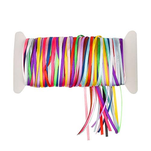 FEPITO Paquet de 18 rubans de ruban double face en ruban de satin assortis de rubans pour la décoration artisanale de cadeaux de Thanksgiving de Noël, couleur 18 de 3 mm x 4 mètres par couleur