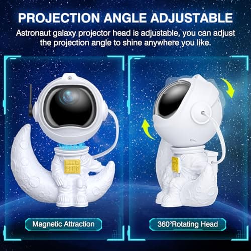 Astronaute Projecteur Galaxie, Projecteur Ciel Etoile Avec Veilleuse Enfant, 8 Modes Nébuleuse, Rotation à 360°, Télécommande, Ciel Etoile Plafond pour Lumiere Chambre, Cadeau pour Enfants et Adultes