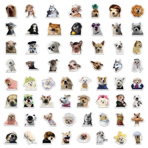 LEEQ Autocollants Mignons Chats Chien en Vinyle Imperméables - Vinyle Étanche Drôle Stickers, pour Les Amoureux des Chats, Bouteille d'eau, Scrapbooking, téléphone (120pcs)