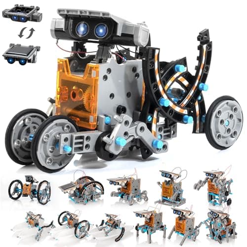 Bravmate Robot Solaire pour Enfant,14 en 1 Kit à Construire de 190 Pièces Energie Solaire et Batterie Double DIY Cadeau pour Les Garçons de 10+ Ans