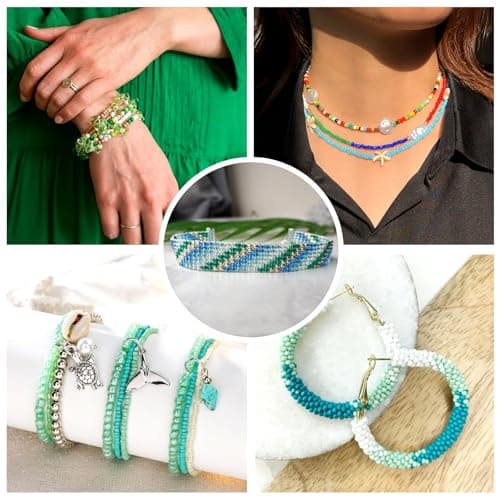 Craftdady Lot de 12 500 perles de rocaille en verre 12/0 de 2 mm - Petites perles poney de couleurs mélangées pour la fabrication de bijoux - Vert