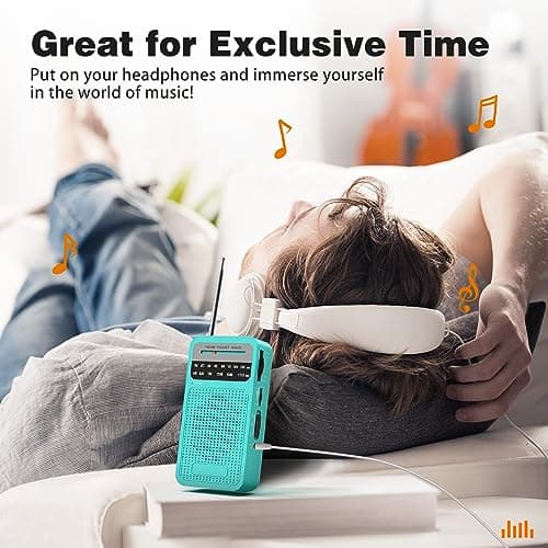 Tendak Radio Portable, FM/AM(MW) Transistor Radio, Radio a Pile de Poche avec Excellente Réception, Excellente Qualité Sonore, Mini Radio Portable (AA)