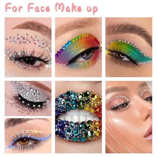 6800 Pièces Pierres Strass Ongles Mix Tailles Strass Ongle Nail Art Cristal AB Strass Gemmes Kit Strass à Dos Plat Nail Charmes avec Pincette Pick Up et Stylo Pointeur Strass pour DIY Nail Art