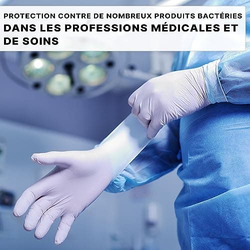 ARNOMED Gants nitrile jetables taille L, 2000 pièces (10 boîtes), gants en nitrile blanc, gant jetable non poudrés & sans latex, gants jetables, gants cuisine jetable en tailles S, M, L & XL