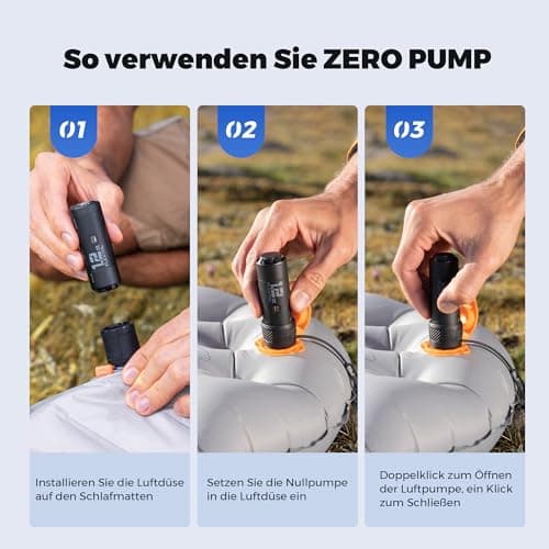 FLEXTAILGEAR Zero Pump 34 g Pompe à air électrique rechargeable, portable, ultra mini pour sacs de couchage, compatible avec KLYMIT Nemo Big Agnes Winlock STS EXPED