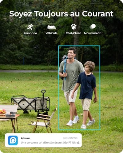 Reolink 4K/8MP LTE Camera Solaire, 4G Caméra Surveillance Extérieure sans Fil, Vision Nocturne Couleur, Détection Intelligente, Pan 355°& Tilt 140°, Go PT Ultra (Gris)+Panneau Solaire+Carte SD 32Go