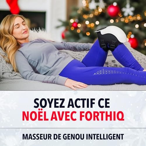 FORTHiQ Masseur de Genou Sans Fil, Soulage la Douleur Articulaire par Chaleur Infrarouge, Thérapie Laser et Vibratoire pour l'Arthrite, Gonflement, Tension, Étirement Ligamentaire, Blessure Musculaire