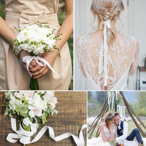 2 Rouleaux Ruban Satin Blanc, 2cm x 22m Ruban Mariage Bouquet Ruban Cadeau Ruban Couture pour Emballage Cadeau Décoration Gâteau Fête (44m en Total)