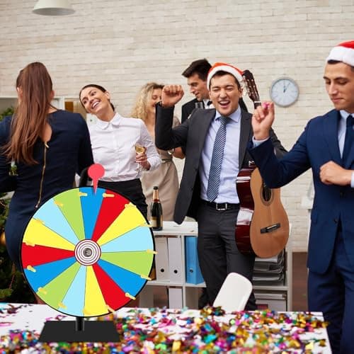 Abiemuce Roue de la Fortune, Roue de la Fortune à Faire soi-même, Roue de Prix Tournante avec Gomme et marqueur, Roue de récompense de 12' 15 emplacements, pour Jeux de Mots, Halloween, Noël