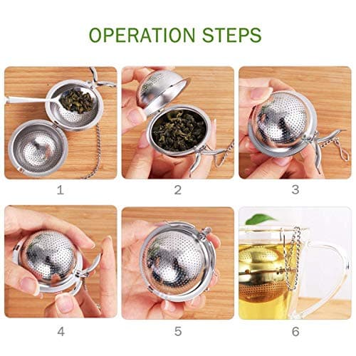 YSTrillion Filtres à Thé 2 pièces Boule De Passoire à Thé,Filtre à Thé En Acier Inoxydable,Filtre à Thé avec Chaîne pour Infuser du Thé en vrac et Des Epices