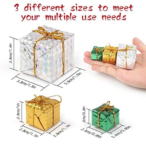 Dadabig 60 Pcs Mini Decoration De Sapin De Noël | Suspendu Ornements d'arbre De Noël en Mousse De Coffrets Cadeaux-Joli (3 Tailles 6 Couleurs)