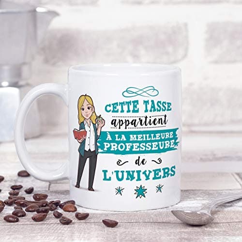 Mugffins Professeure Tasses Originales de café et Petit-déjeuner à Donner Travailleurs Professionnels - Cette Tasse Appartient à la Meilleure Professeure de l'univers - Céramique 350 ML