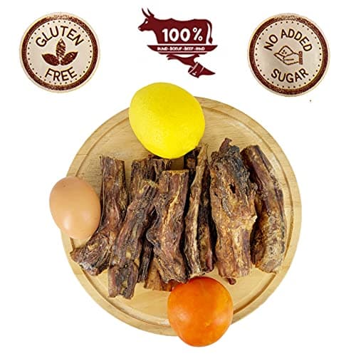 Friandises pour Chiens, Queue de Buffle, 100% Naturel, Nutritif et à Mâcher pour Les Petits, Moyens et Grands Chiens. 200g.