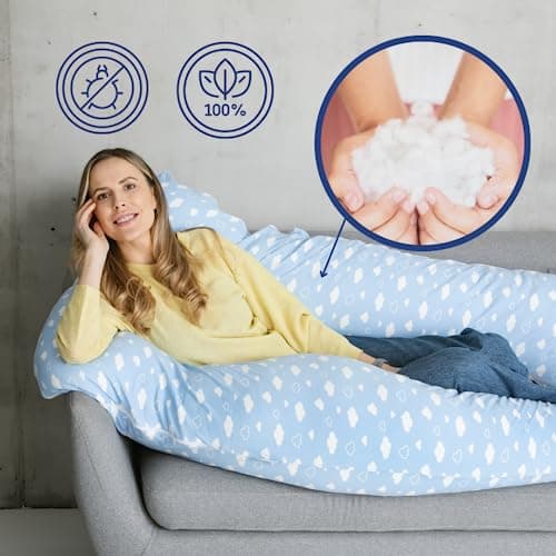 MAKOSAS KomfortKissen Original - Coussin orthopédique de qualité supérieure - Coussin de corps - Coussin de positionnement latéral - Pour un meilleur sommeil et contre les maux de dos - 100 x 150 cm