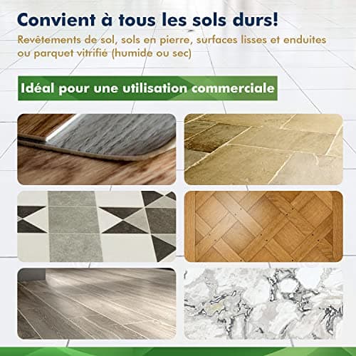 Okaei - Housse de serpillière 2 Piece (40 CM) - Housse en 100% Microfibre Premium Blanc - Optimale pour Le Nettoyage en Profondeur des sols Lisses et légèrement irréguliers