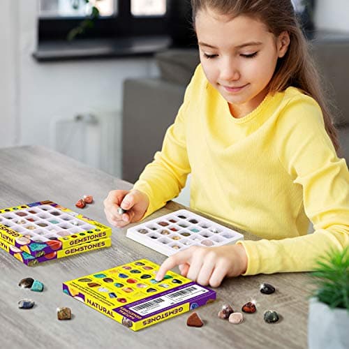 XXTOYS - Collection de 25 Pierre Precieuses pour Développement de l'imagination -Véritables minéraux Coffret naturels