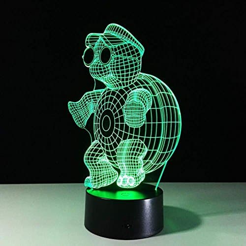 HPBN8 Ltd Illusion 3D Tortue LED Lampe Lumières LED Décoration Lampes Télécommande 7/16 Couleurs Change Veilleuse Alimenté par USB Enfants Cadeau Anniversaire Noël Cadeaux