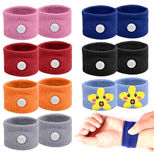 VEGCOO 7 Paires Bracelets Anti-Nausées pour le mal de mer et mal des transports, Bande de Poignet D'acupression, Bracelet Anti Nausée Sans Effets Secondaires pour Enfants, Grossesse, Vacances Voyage