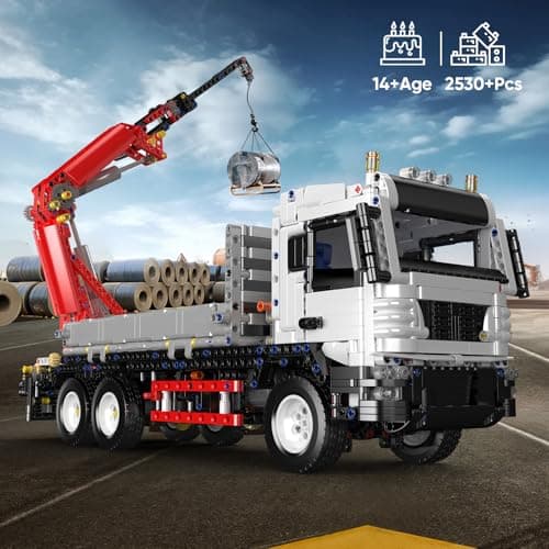 Mould King 17063 Technik RC Grue Blocs de Construction, 2530 Pièces Pneumatique Chargeuse sur Roues avec Télécommande et Moteurs, Kit de Modèle de Véhicule de Construction Cadeau pour Adultes