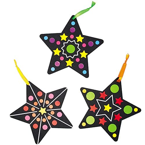 Baker Ross Décorations à Gommettes motif Etoile - Lot de 12, Autocollants Enfants (FX262)