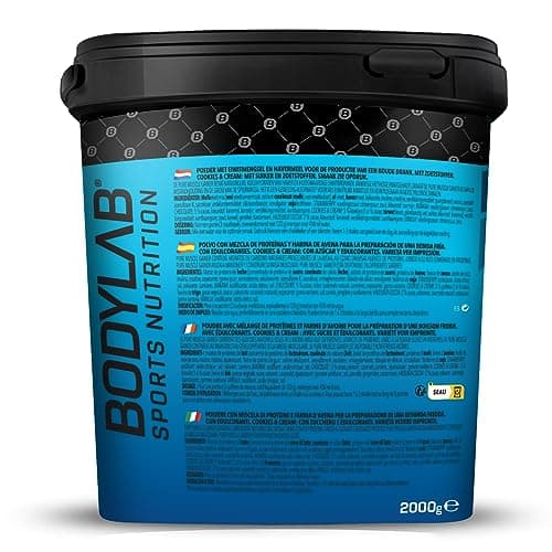Bodylab24 Pure Muscle Gainer Banane 2000g, 33g de glucides naturels, 40g de protéines et 12g de lipides pour 100g, enrichi en créatine monohydrate, shake parfait pour la prise de masse