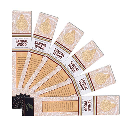 SVATV Bâton d'encens au Bois de Santal Herbal Bois de Santal Incense Stick avec Paquet de 6 encens pour la méditation, Le Yoga, Le Spirituel - 15g x 6 | 90g